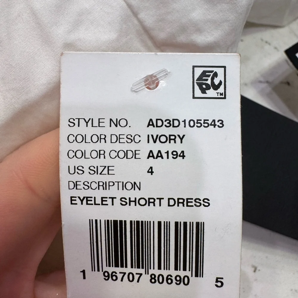 ADRIANNA PAPELL Cotton Eyelet Puff Sleeve Summer Dress NWT